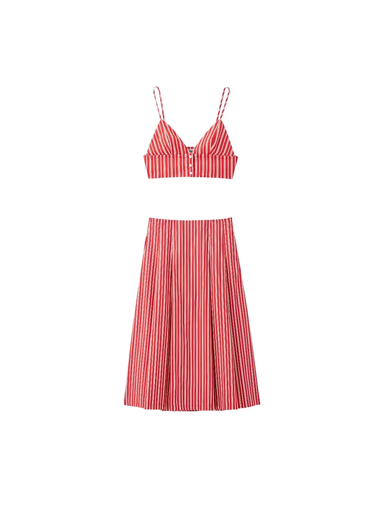 KUCLUT Women Fashion 2 Piece Set Striped Backless Pleated Tops & Vintage Side Zipper Mini Skirt Female Chic Lady Skirts Set
KUCLUT Women Fashion 2 Piece Set Striped Backless Pleated Tops & Vintage Side Zipper Mini Skirt Female Chic Lady Skirts Set