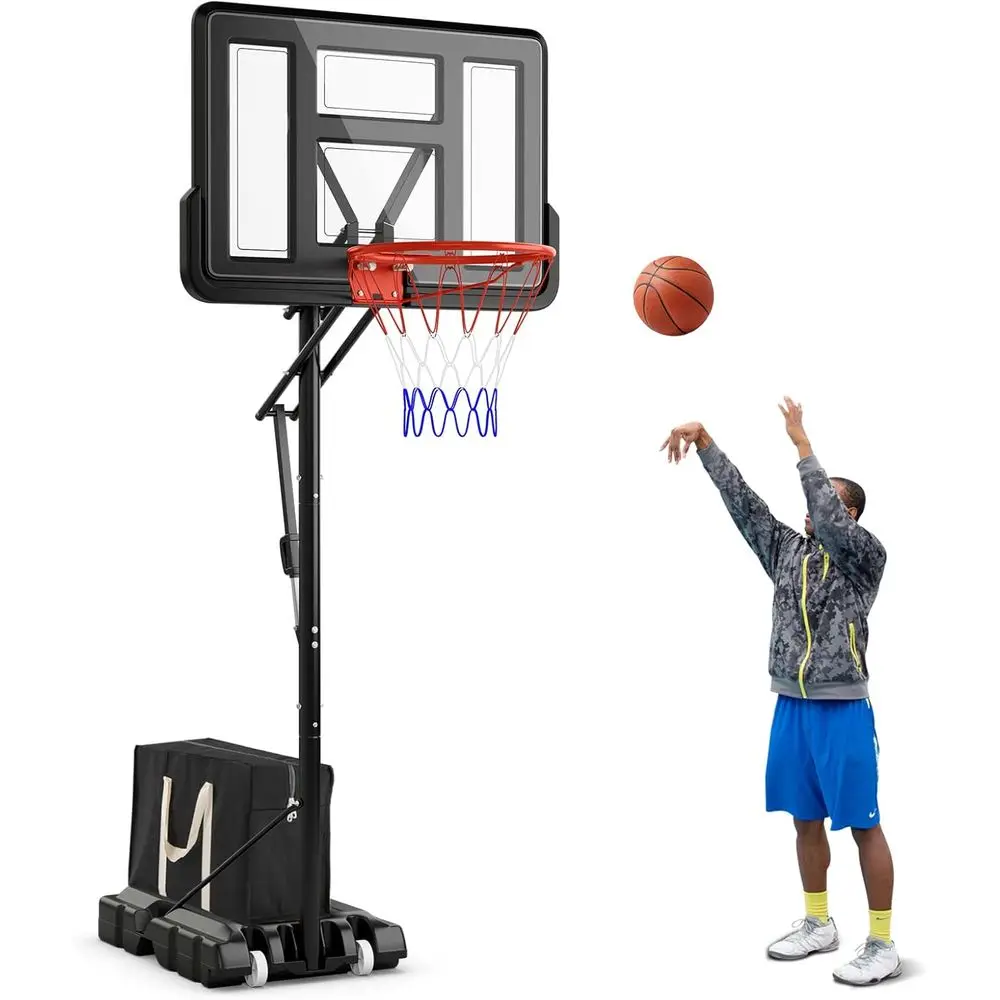 Outdoor Basketball System with 44 Tempered Glass Backboard, Adjustable Height, Portable Base for Driveway and Backyard Play
Outdoor Basketball System with 44 Tempered Glass Backboard, Adjustable Height, Portable Base for Driveway and Backyard Play