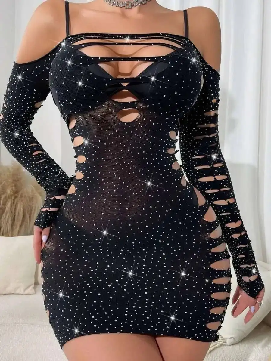 Сексуальное женское белье с горячими бриллиантами, блестящее звездное небо, бриллианты, бедра, открытая спина, глубокий V-образный вырез, подтяжки, платье без рукавов, сетчатая одежда, очаровательная одежда NURH
Сексуальное женское белье с горячими бриллиантами, блестящее звездное небо, бриллианты, бедра, открытая спина, глубокий V-образный вырез, подтяжки, платье без рукавов, сетчатая одежда, очаровательная одежда NURH