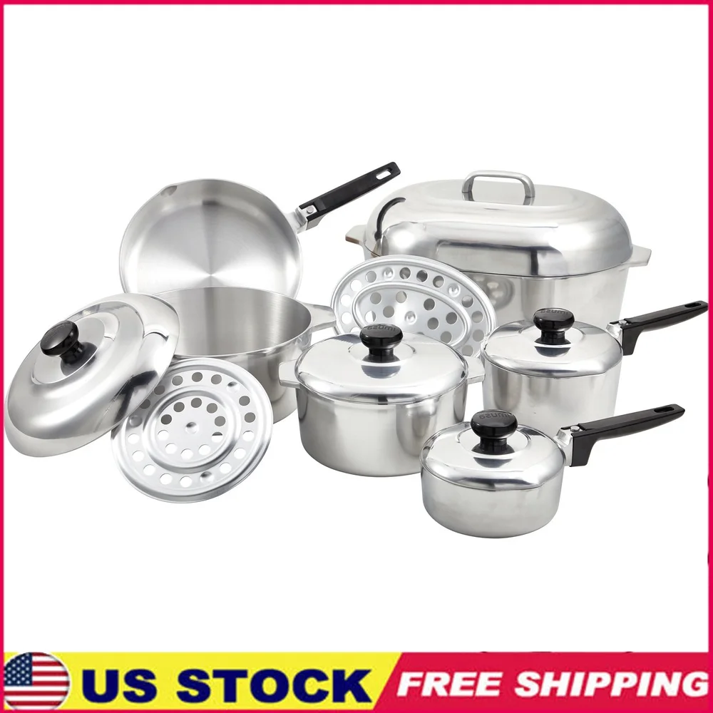 13pc H Cajun Cast Aluminum Cookware Set Oven Safe Cooking Pots Pans Heavy Duty Kitchen Essential Durable Heat Distribution Stock
13pc H Cajun Cast Aluminum Cookware Set Oven Safe Cooking Pots Pans Heavy Duty Kitchen Essential Durable Heat Distribution Stock