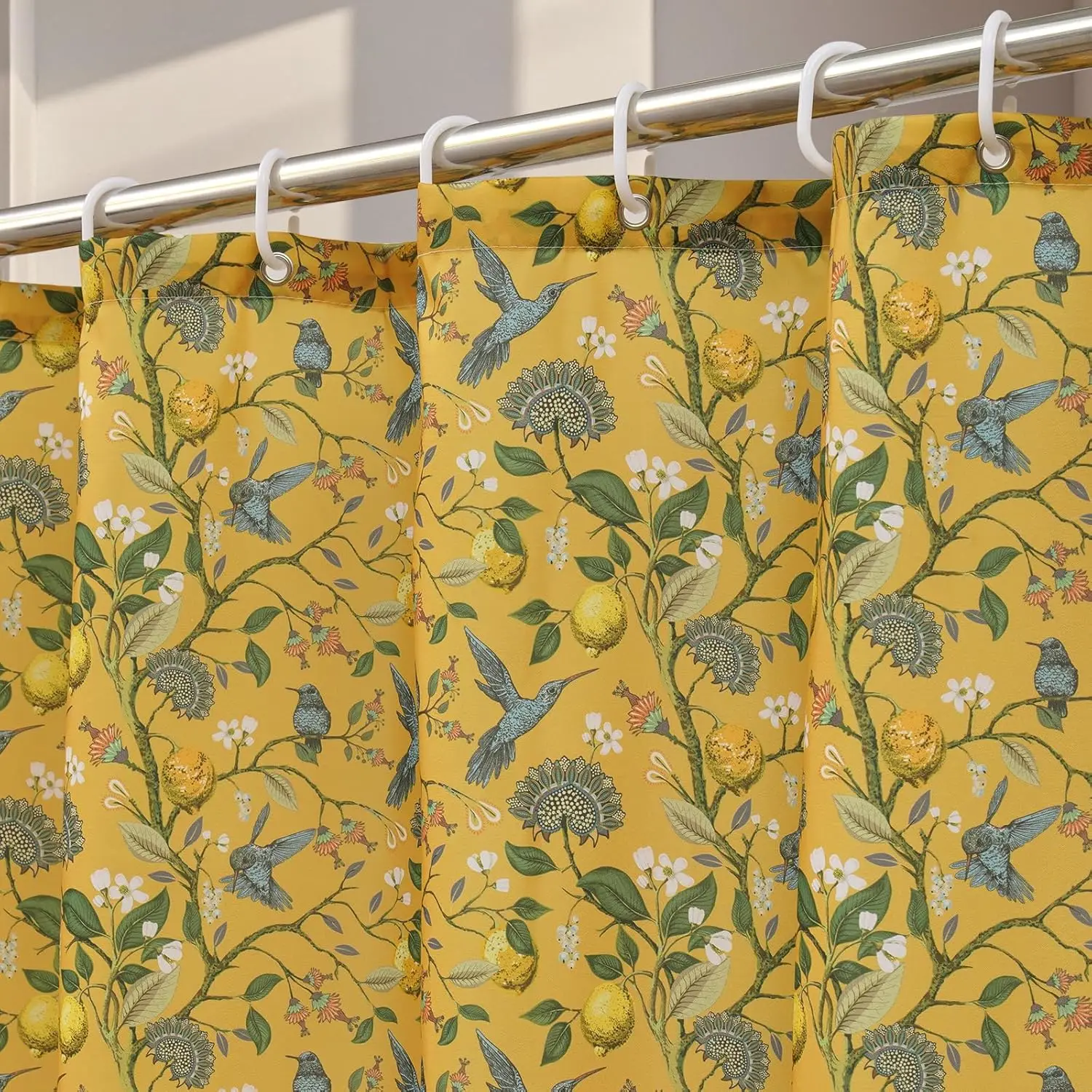 Yellow Floral Bird Shower Curtain 72x78, Hummingbird Jungle Botanical Shower Curtains, Victorian Vintage Farmhouse Chic French C
Yellow Floral Bird Shower Curtain 72x78, Hummingbird Jungle Botanical Shower Curtains, Victorian Vintage Farmhouse Chic French C