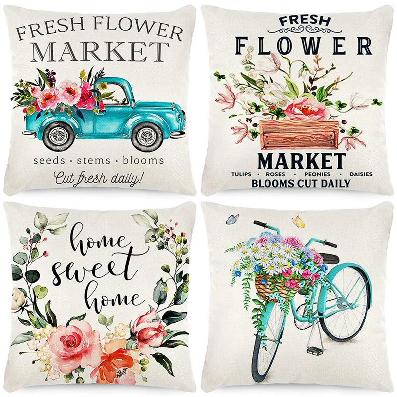 Spring Pillow Covers 18x18 Inch Set of 4, Spring Decorations Farmhouse Throw Pillow Covers, Home Couch Decor
Spring Pillow Covers 18x18 Inch Set of 4, Spring Decorations Farmhouse Throw Pillow Covers, Home Couch Decor