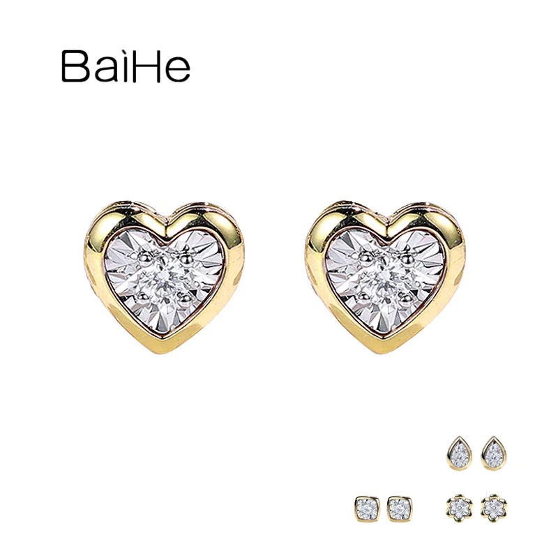 BAIHE Solid 14K White Yellow Gold H/SI Natural Diamond Flower/Square/Heart/Water drop Stud Earrings Women Fine Jewelry Aretes
BAIHE Solid 14K White Yellow Gold H/SI Natural Diamond Flower/Square/Heart/Water drop Stud Earrings Women Fine Jewelry Aretes