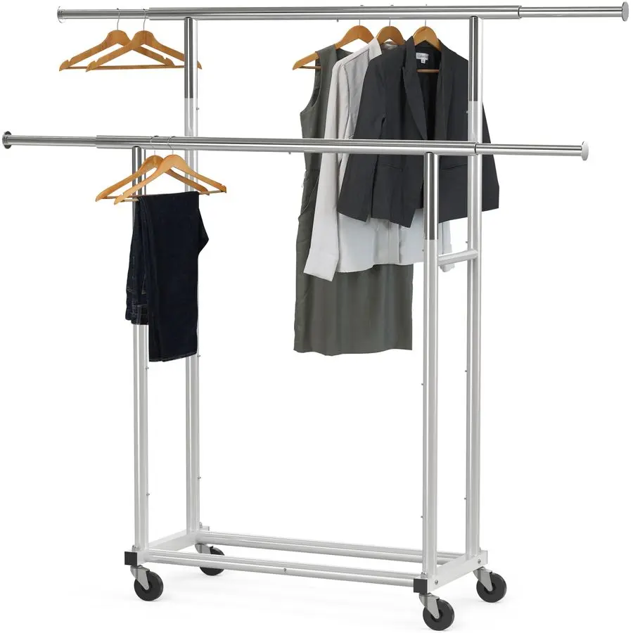 Standard Double Rod Garment Rack, Silver
Standard Double Rod Garment Rack, Silver