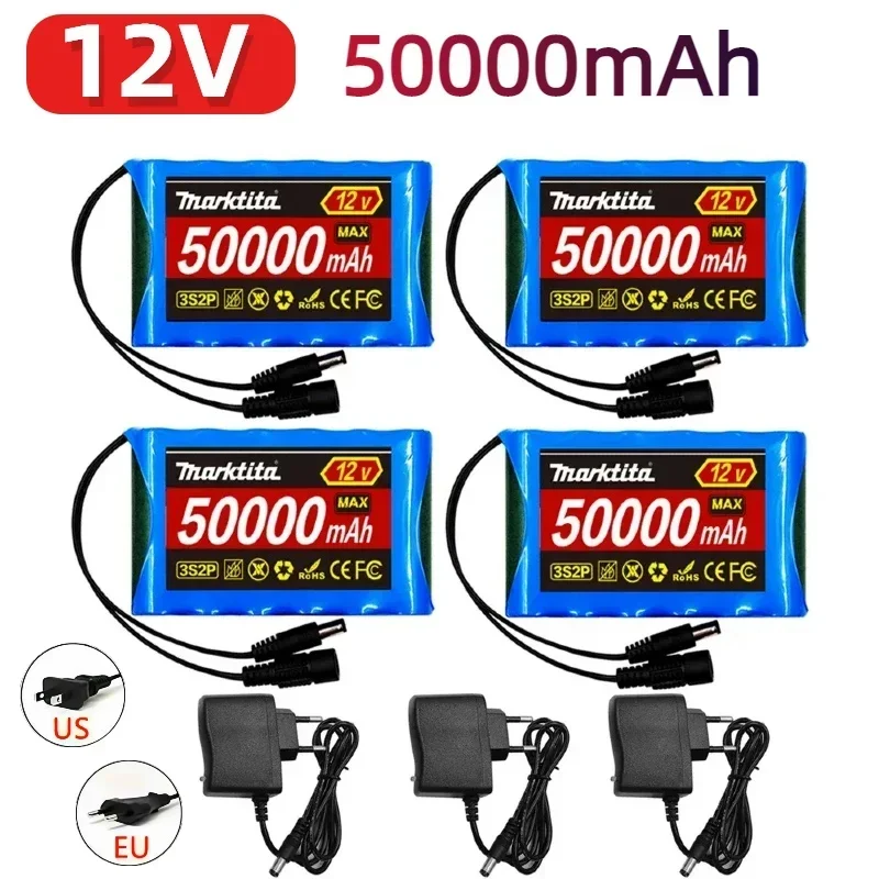 Rechargeable Battery 12V 50000mah Lithium Battery Pack Capacity DC 12.6V 50Ah CCTV Camera Monitor LED with Charger
Rechargeable Battery 12V 50000mah Lithium Battery Pack Capacity DC 12.6V 50Ah CCTV Camera Monitor LED with Charger