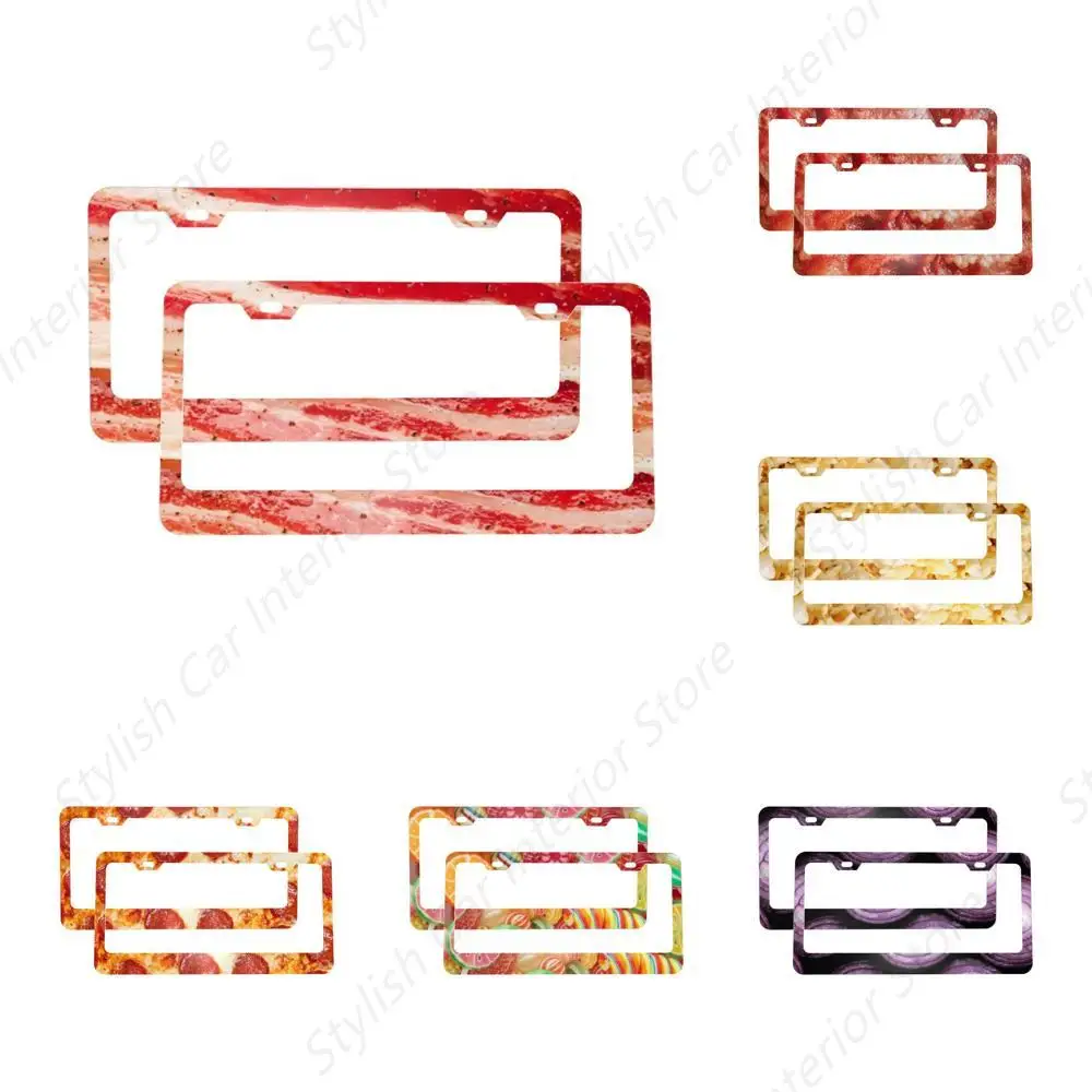 License Plate Frame (Bacon Food Pattern) 2 Holes License Plate Holder with Accessories (2 Pack)
License Plate Frame (Bacon Food Pattern) 2 Holes License Plate Holder with Accessories (2 Pack)