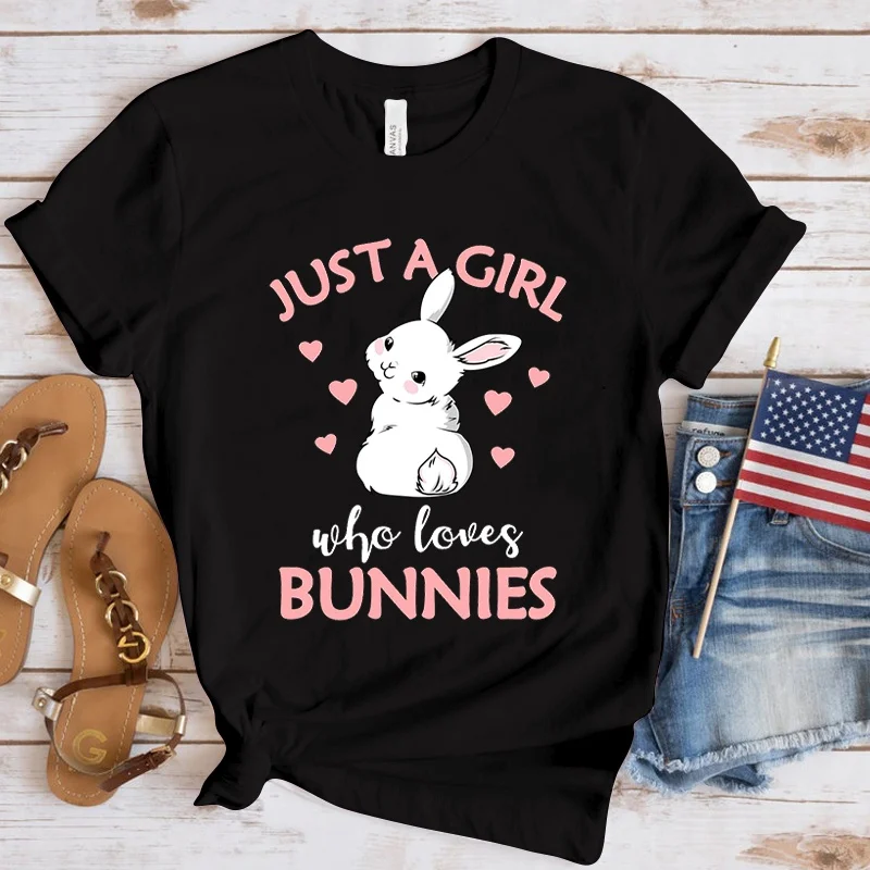 New Hot Just A Girl Who Loves Bunnies Printed T-Shirts Women Girl Unisex Casual Loose Round Neck Creative Personalized T-Shirts
New Hot Just A Girl Who Loves Bunnies Printed T-Shirts Women Girl Unisex Casual Loose Round Neck Creative Personalized T-Shirts