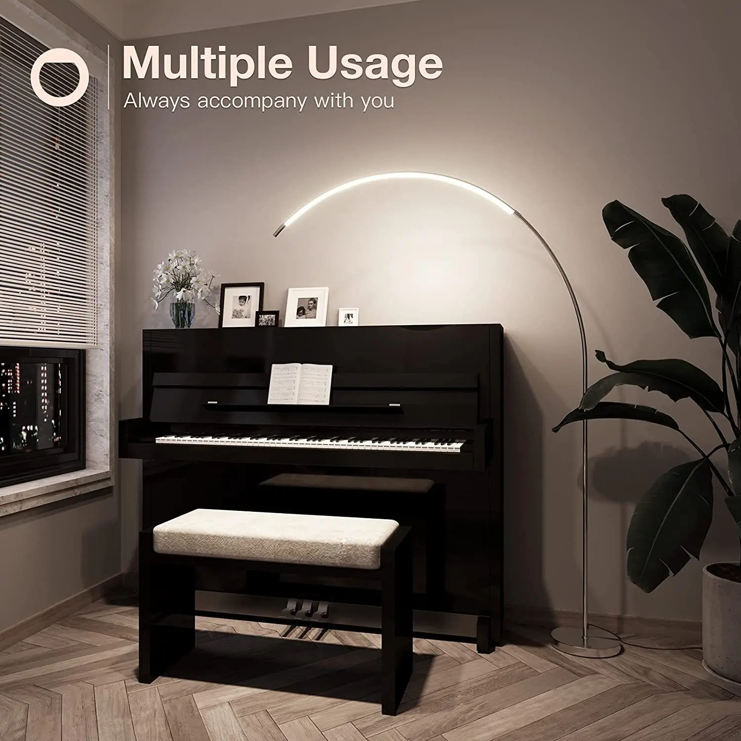 LED Arc Floor Lamp with Remote Control, Stepless Color temperatures and Brightness, Standing Lamp Dimmable Light Arching piano
LED Arc Floor Lamp with Remote Control, Stepless Color temperatures and Brightness, Standing Lamp Dimmable Light Arching piano