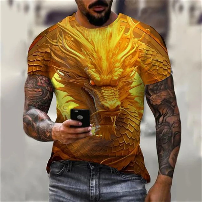 Cool Design Dragon Graphics T-shirt Men's Clothing Short Sleeves Round Neck T-shirts Personality Street Harajuku Tees Tops
Cool Design Dragon Graphics T-shirt Men's Clothing Short Sleeves Round Neck T-shirts Personality Street Harajuku Tees Tops
