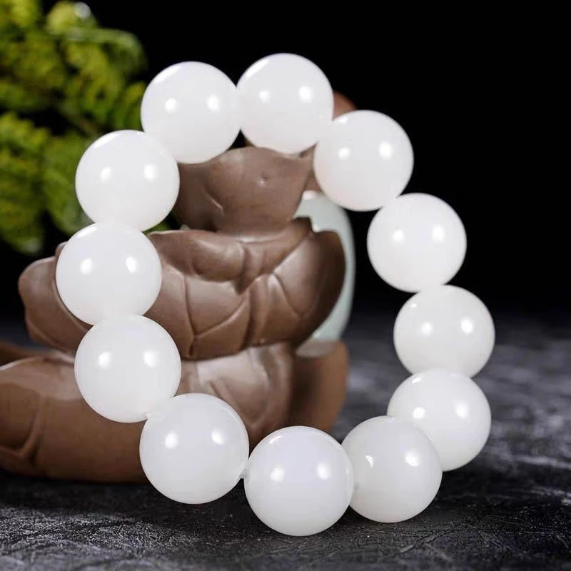 18mm Natural Nephrite White Jade Large Bracelet Bangles Men Women Fine Jewelry Genuine Chinese Hetian Jade Big Bead Bracelets
18mm Natural Nephrite White Jade Large Bracelet Bangles Men Women Fine Jewelry Genuine Chinese Hetian Jade Big Bead Bracelets