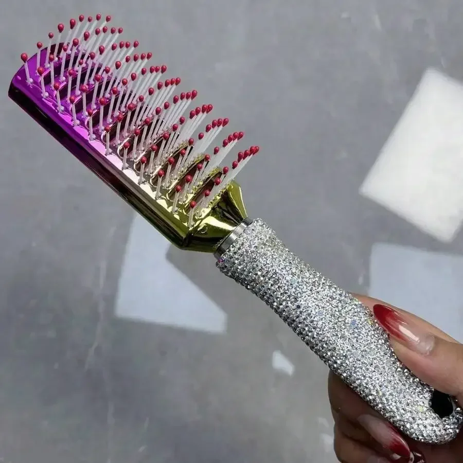 Gradient Color Rhinestone Hair Brush For Women Anti Static Smooth Frizz Long Handle Plastic Comb
Gradient Color Rhinestone Hair Brush For Women Anti Static Smooth Frizz Long Handle Plastic Comb