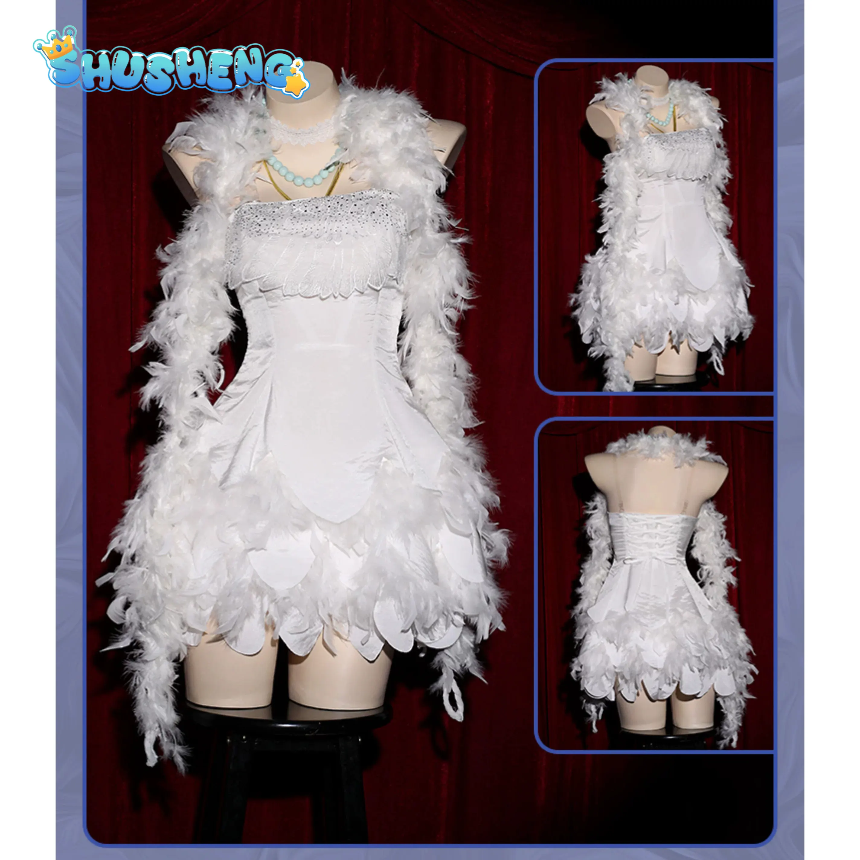 Panty·Anarchy Panty & Stocking with Garterbelt Cosplay Costume Women gorgeous white casino dress gloves necklace Halloween new
Panty·Anarchy Panty & Stocking with Garterbelt Cosplay Costume Women gorgeous white casino dress gloves necklace Halloween new