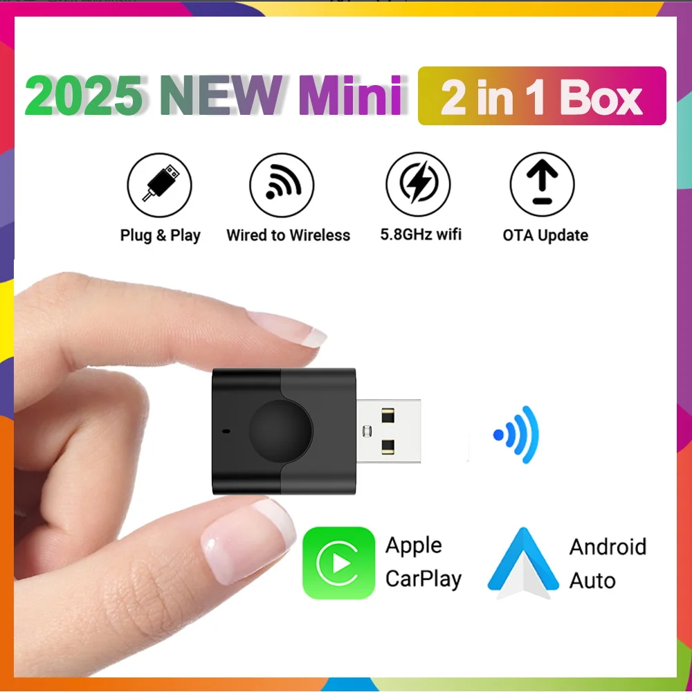 Универсальный беспроводной CarPlay Android Auto Dongle 2025 Edition Instant Plug & Play Box Bluetooth WiFi Connect Обновление прошивки OTA
Универсальный беспроводной CarPlay Android Auto Dongle 2025 Edition Instant Plug & Play Box Bluetooth WiFi Connect Обновление прошивки OTA