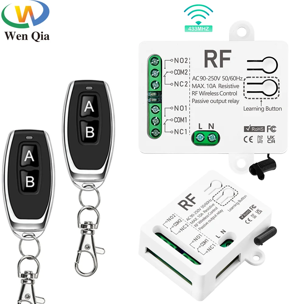 433Mhz RF Wireless Remote Control Switch AC110V 220v 2 channels Relay Receiver and Transmitter for Motor Garage Door Gate
433Mhz RF Wireless Remote Control Switch AC110V 220v 2 channels Relay Receiver and Transmitter for Motor Garage Door Gate