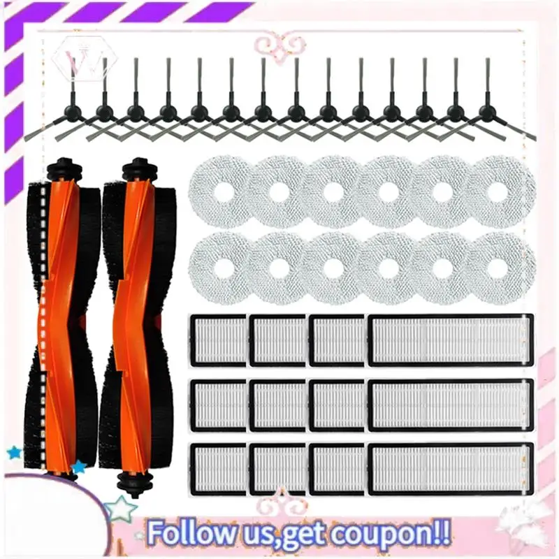 A50F-Spare Part Kit For Xiaomi Robot Vacuum S20+ S10 Plus/B108GL/B105/B108CN/B113CN Main Side Brush Filter Rag
A50F-Spare Part Kit For Xiaomi Robot Vacuum S20+ S10 Plus/B108GL/B105/B108CN/B113CN Main Side Brush Filter Rag