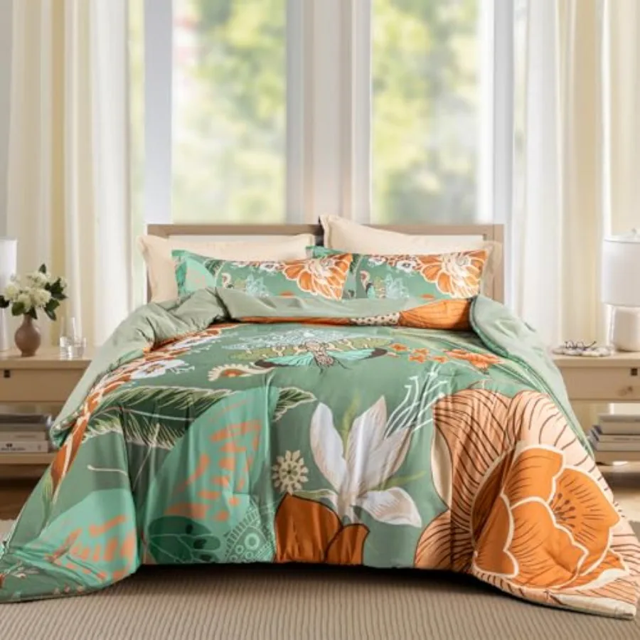 Sage Green Boho Floral Comforter Set - 3 Pcs Farmhouse Botanical Bedding Comforter Sets for All Season Soft Lightweight Mid Cen
Sage Green Boho Floral Comforter Set - 3 Pcs Farmhouse Botanical Bedding Comforter Sets for All Season Soft Lightweight Mid Cen