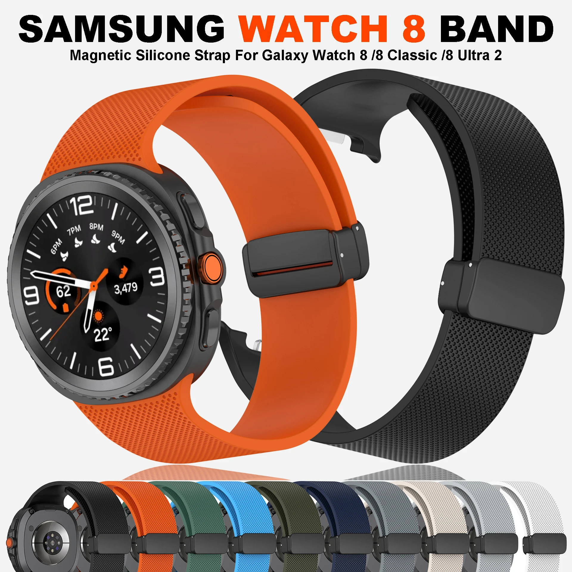 Magnetic Band for Samsung Galaxy Watch 8 Classic 46mm No Gaps Silicone Strap Bracelet for Galaxy Watch 8 40/44mm Watchband
Magnetic Band for Samsung Galaxy Watch 8 Classic 46mm No Gaps Silicone Strap Bracelet for Galaxy Watch 8 40/44mm Watchband