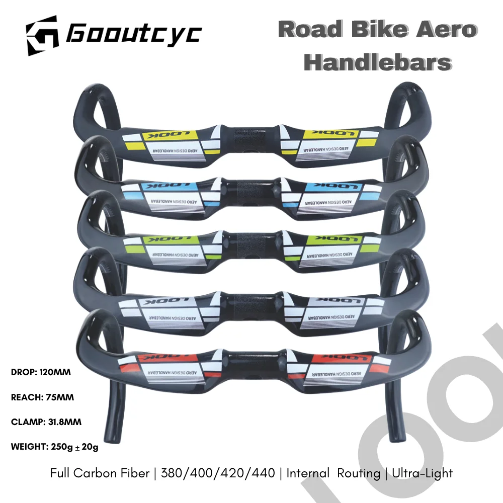 Areo Road Bicycle Handlebar Bent Bar for Lo0K road internal routing cable GLOSS 31.8mm 380/400/420/440mm Full carbon fiber 250g
Areo Road Bicycle Handlebar Bent Bar for Lo0K road internal routing cable GLOSS 31.8mm 380/400/420/440mm Full carbon fiber 250g
