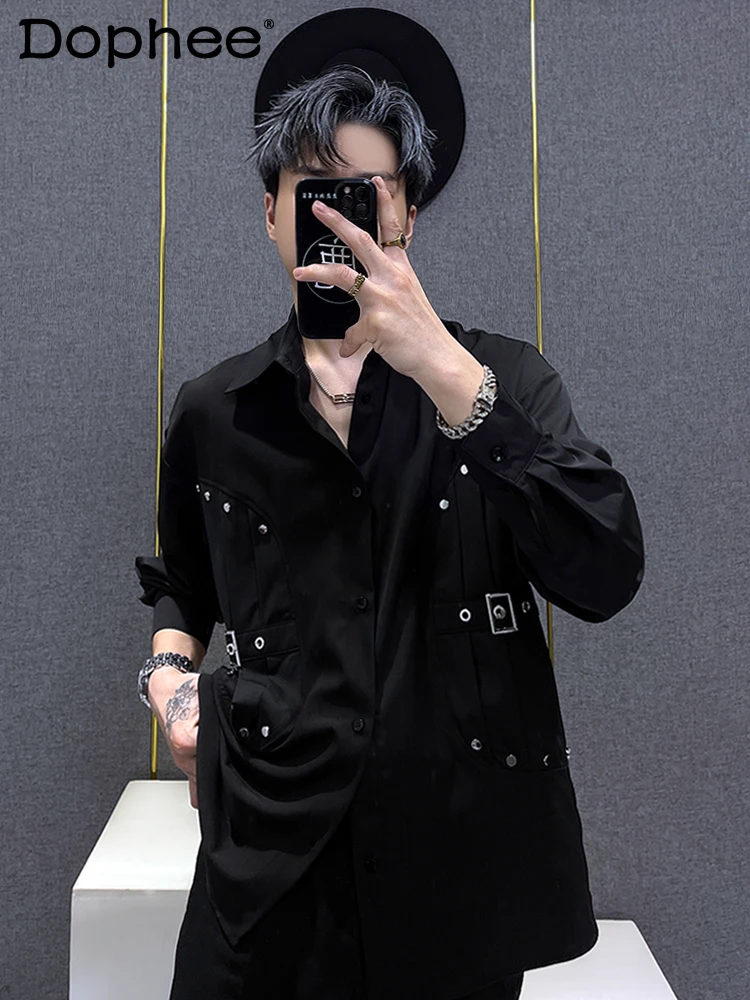 Metal Rivet Splicing Shirts 2024 New Men's Pleated Design Simple High-End Versatile Handsome Shirt Solid Color Long Sleeve Shirt
Metal Rivet Splicing Shirts 2024 New Men's Pleated Design Simple High-End Versatile Handsome Shirt Solid Color Long Sleeve Shirt