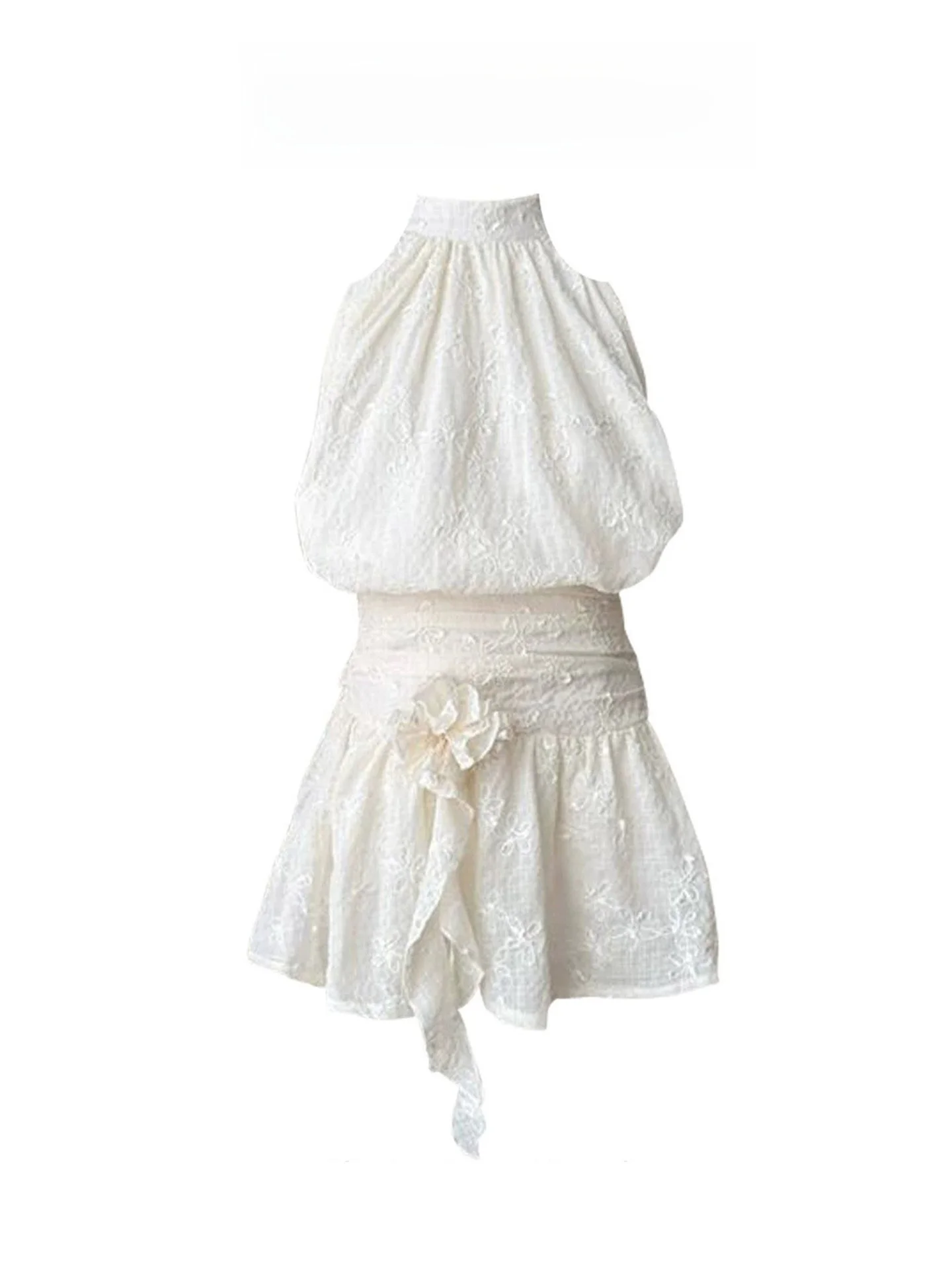Stunning Sleeveless Neckline Top And Skirt Set Women's Summer High Waist Short Dress Fashionable Breathable White Gathered Waist
Stunning Sleeveless Neckline Top And Skirt Set Women's Summer High Waist Short Dress Fashionable Breathable White Gathered Waist
