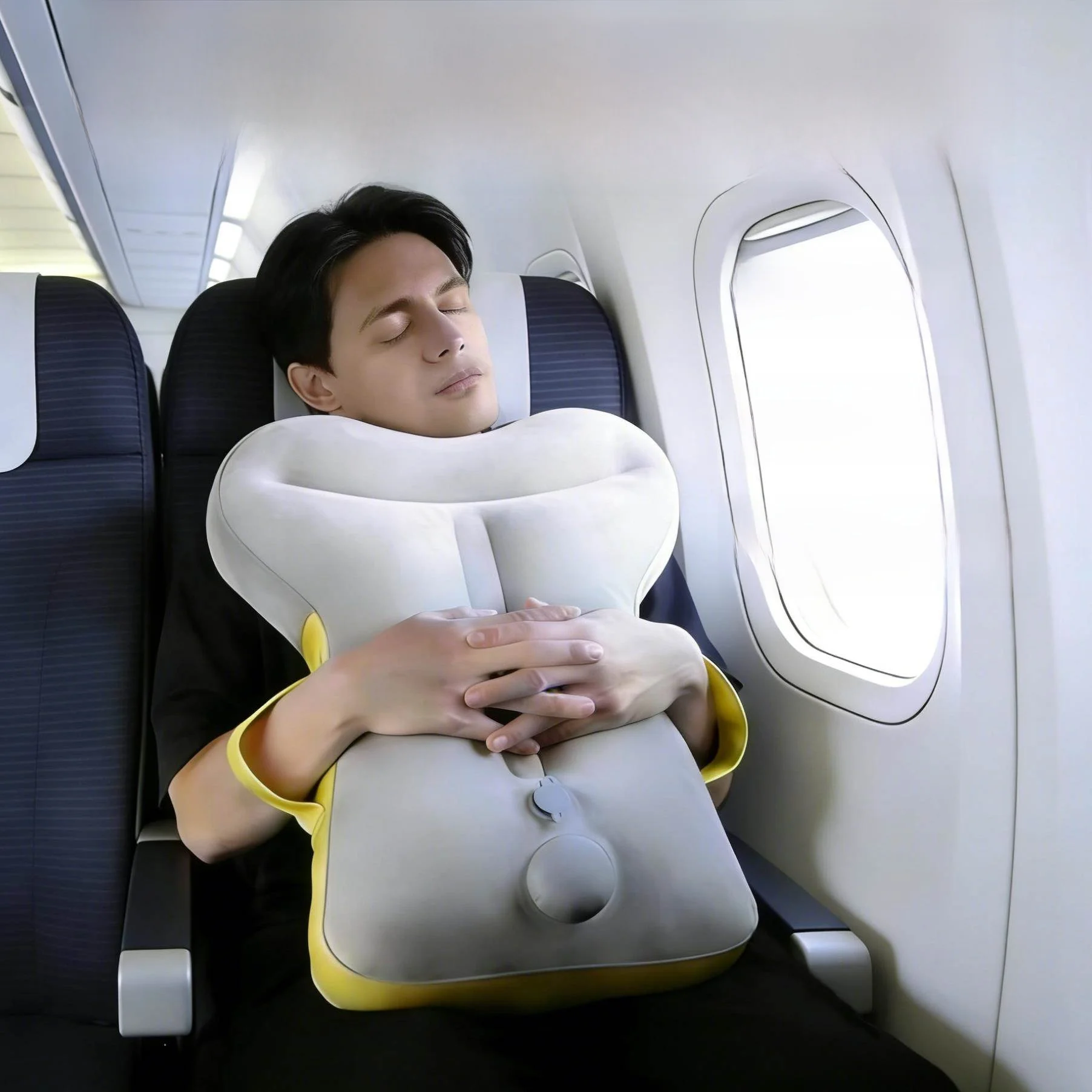 Inflatable Neck Support Pillow Travel Sleep Aid for Long Flights Economy Class Elderly Patients Train Hard Cushion
Inflatable Neck Support Pillow Travel Sleep Aid for Long Flights Economy Class Elderly Patients Train Hard Cushion