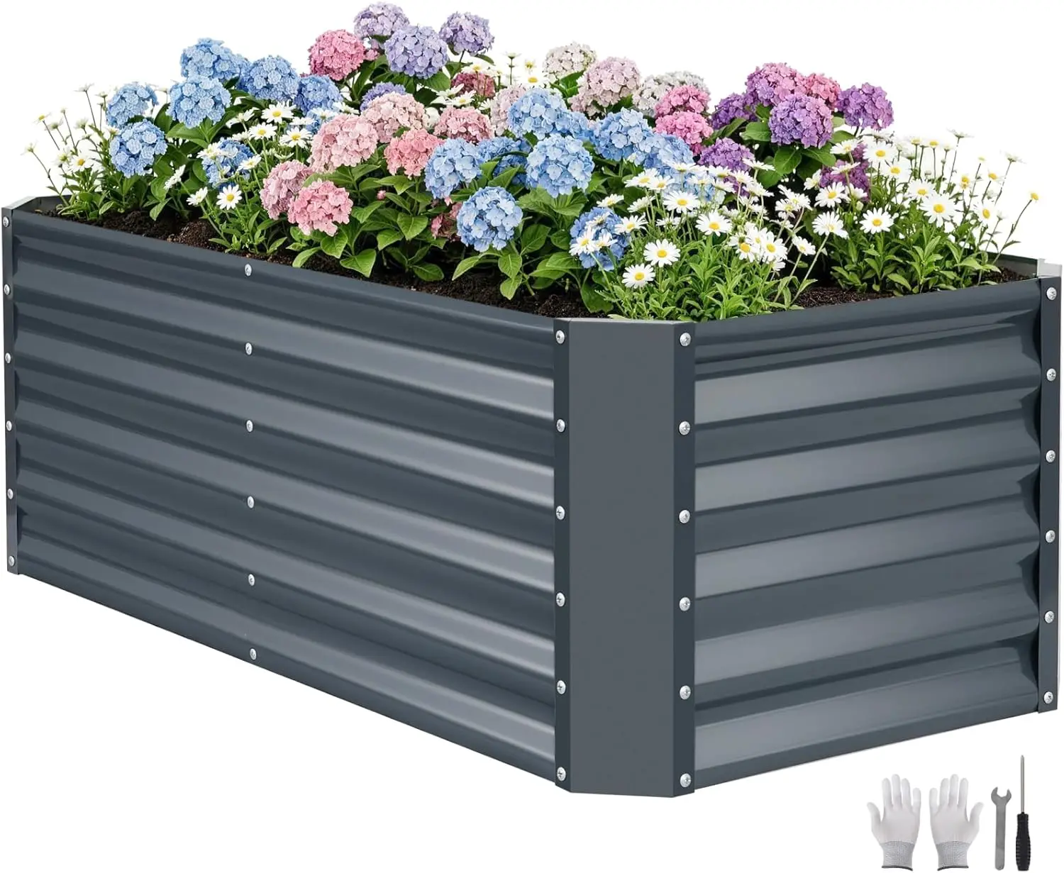 4×2×1.4ft Galvanized Raised Garden Bed Kit, Metal Planter Boxes Outdoor, High Raised Beds for Vegetables, Fruits, and
4×2×1.4ft Galvanized Raised Garden Bed Kit, Metal Planter Boxes Outdoor, High Raised Beds for Vegetables, Fruits, and