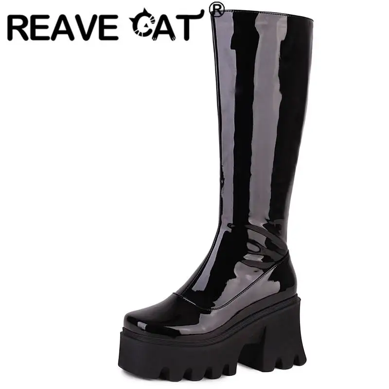 Женские сапоги до колена REAVE CAT, привлекательные сапоги на блочном каблуке 35 см и платформе 4 см, меховые сапоги больших размеров 35-43, S4212
Женские сапоги до колена REAVE CAT, привлекательные сапоги на блочном каблуке 35 см и платформе 4 см, меховые сапоги больших размеров 35-43, S4212