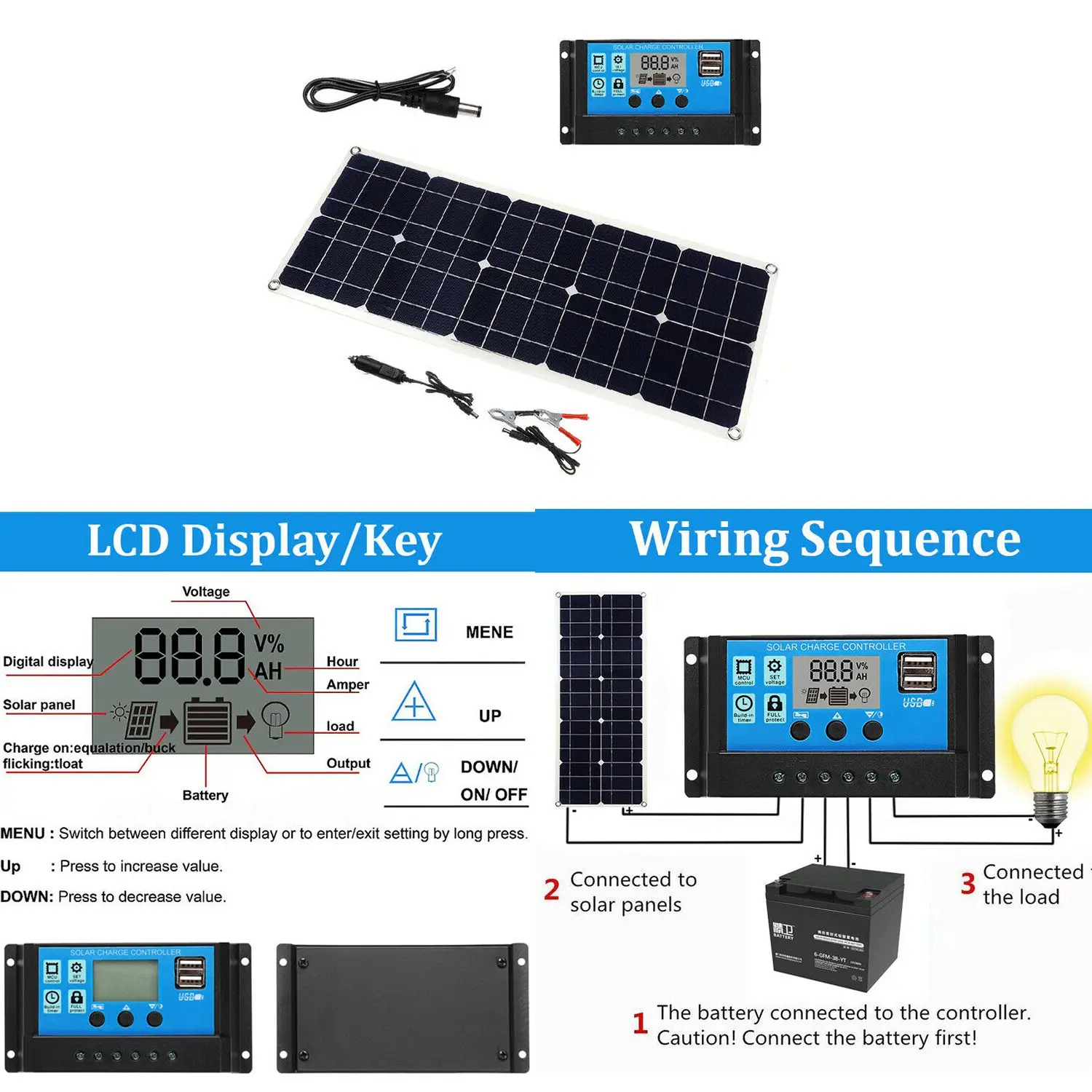 【ALLOWANCE】100W 18V Dual USB Solar Panel Battery Solar Controller For Boat Car Home Camping Hiking
【ALLOWANCE】100W 18V Dual USB Solar Panel Battery Solar Controller For Boat Car Home Camping Hiking