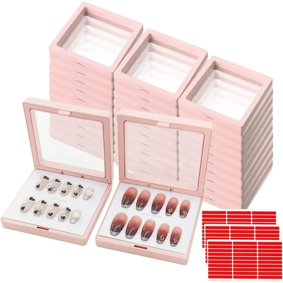 32 Pack Press On Nail Packaging Boxes with 3D Floating Design for Easy Storage and Display Includes 90pcs Double Sided Adhesive
32 Pack Press On Nail Packaging Boxes with 3D Floating Design for Easy Storage and Display Includes 90pcs Double Sided Adhesive