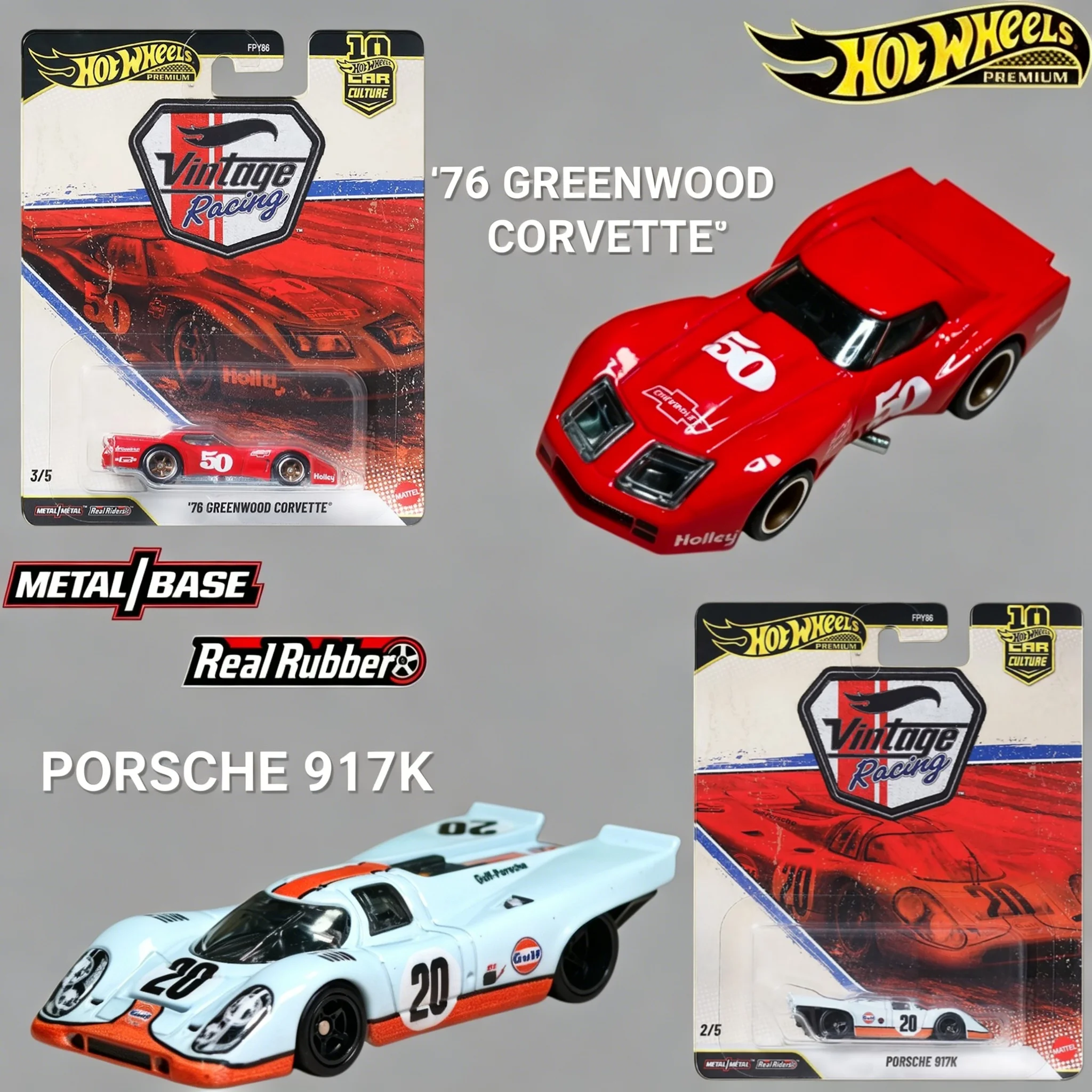 2026 NEW Hot Wheels Premium Series Car Culture VR Vintage Racing Porsche 917K Ferrari 250 GTO Jaguar XJS Car Models Die-Cast Toy
2026 NEW Hot Wheels Premium Series Car Culture VR Vintage Racing Porsche 917K Ferrari 250 GTO Jaguar XJS Car Models Die-Cast Toy