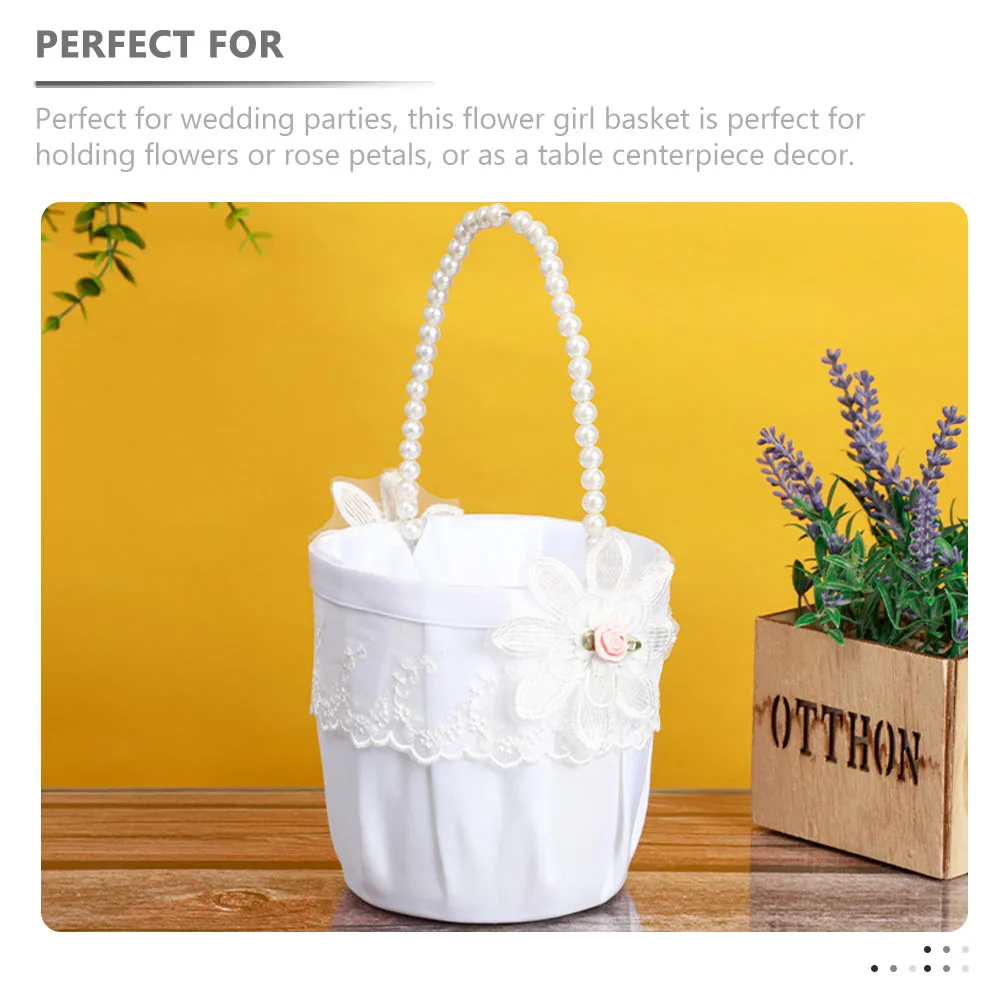 White Wedding Basket Small Handle Rustic Handle Baskets For Weddings Elegant Lace Bride Parties Home Storage Fruit Container
White Wedding Basket Small Handle Rustic Handle Baskets For Weddings Elegant Lace Bride Parties Home Storage Fruit Container