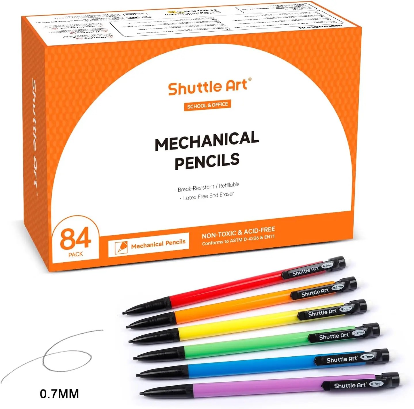 84 Pack Mechanical Pencils 0.7mm HB #2 Bulk, Assorted Colors for School Office
84 Pack Mechanical Pencils 0.7mm HB #2 Bulk, Assorted Colors for School Office