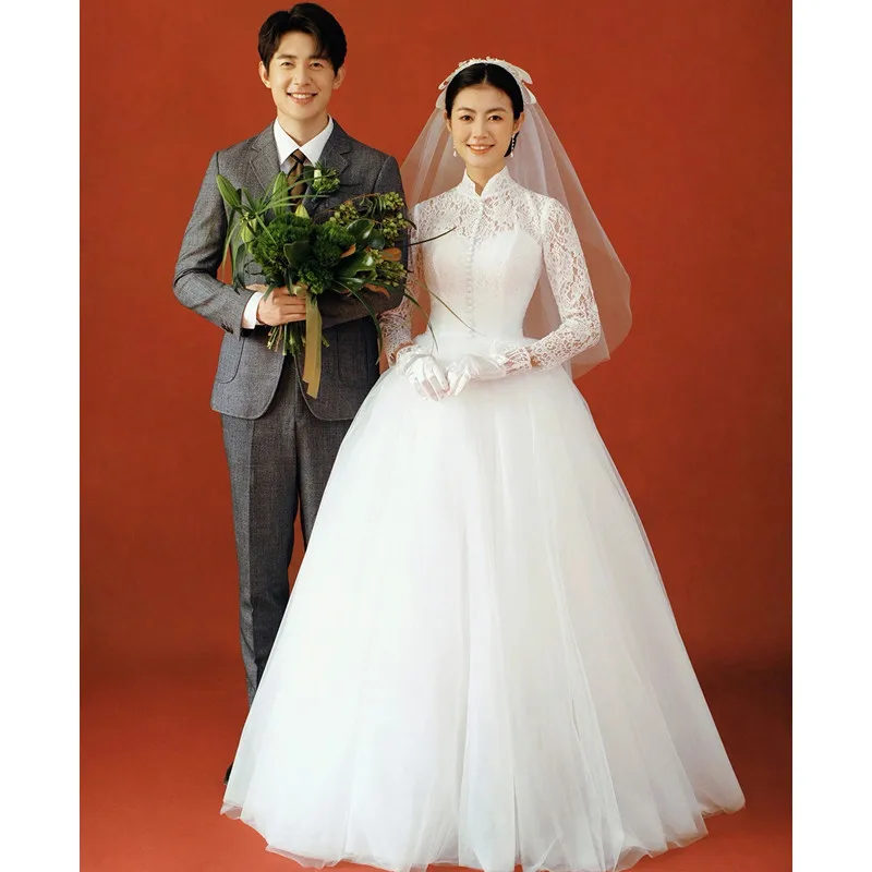 Белое кружевное свадебное платье Ele с длинными рукавами, приталенное, в пол, для невест, гостей и прогулок весной
Белое кружевное свадебное платье Ele с длинными рукавами, приталенное, в пол, для невест, гостей и прогулок весной