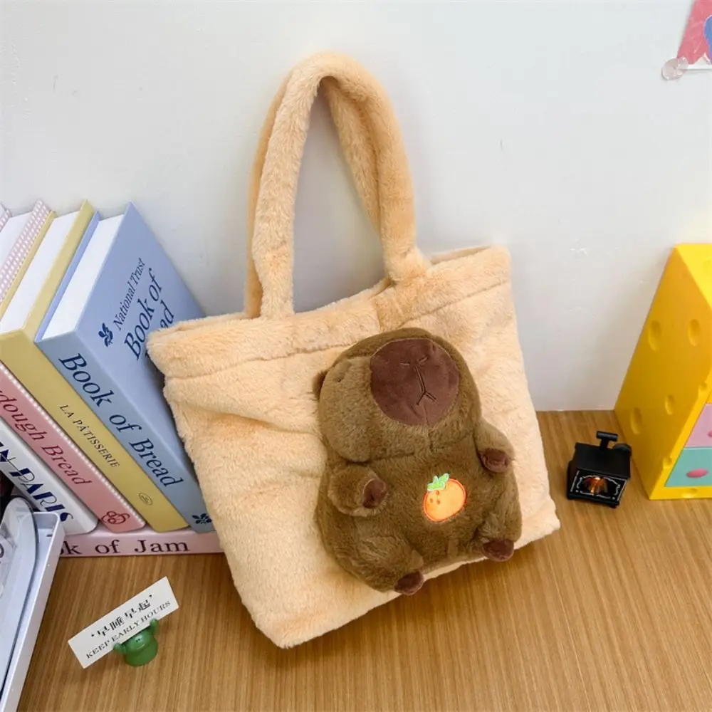 Fashion Cartoon Capybara Handbag Korean Style Magnetic Buckle Plush Doll Tote Bag Large Capacity Cute Kid Schoolbag Daily
Fashion Cartoon Capybara Handbag Korean Style Magnetic Buckle Plush Doll Tote Bag Large Capacity Cute Kid Schoolbag Daily