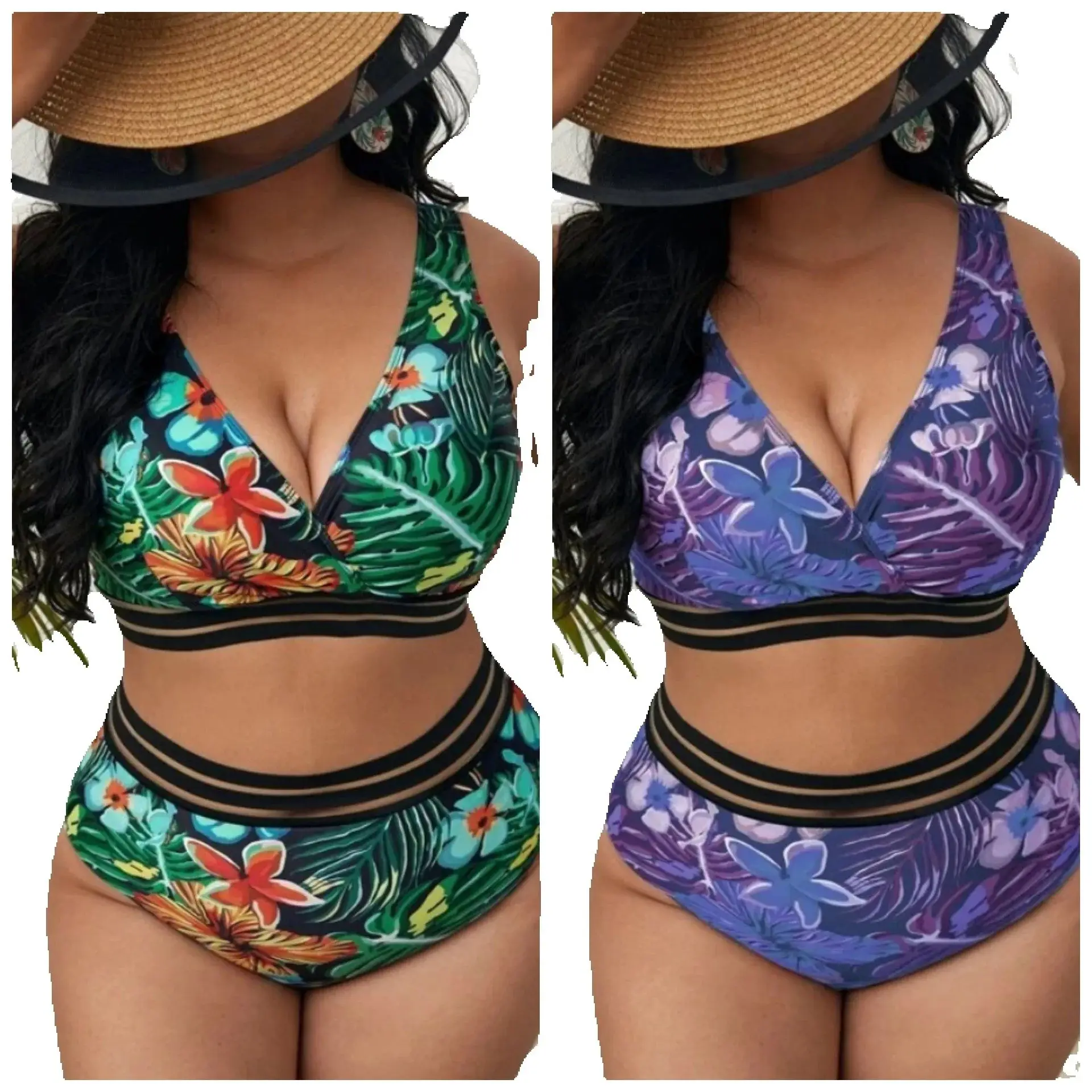 4XL Sexy Plus Size High Waisted Bikini Set women Swimwear Two-Piece Swimsuit with Tummy Control Swimsuit for Beach Vacation
4XL Sexy Plus Size High Waisted Bikini Set women Swimwear Two-Piece Swimsuit with Tummy Control Swimsuit for Beach Vacation