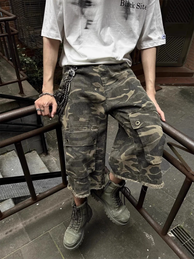 American Retro Heavyweight Camouflage Workwear Seven-Foot Pants Unisex Summer Loose Frayed Wide Leg Versatile Denim Jeans
American Retro Heavyweight Camouflage Workwear Seven-Foot Pants Unisex Summer Loose Frayed Wide Leg Versatile Denim Jeans