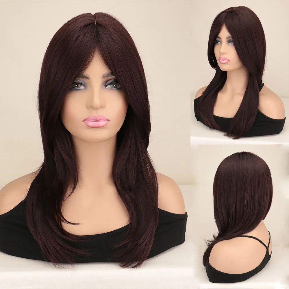 SuQ Women Layered Synthetic Wig Hair Daily Wear Non-Reflective Dark Brown Natural with Side Bangs For Women Cosplay Wigs
SuQ Women Layered Synthetic Wig Hair Daily Wear Non-Reflective Dark Brown Natural with Side Bangs For Women Cosplay Wigs