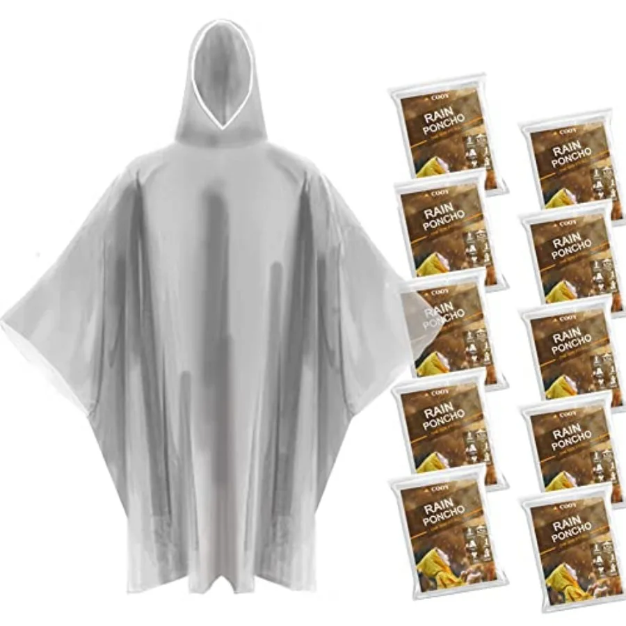 Rain Ponchos for Adults, 10 Pack with Hood Emergency Rain Ponchos Family Pack, Fit Men and Women, Perfect for Disneyland, Clear
Rain Ponchos for Adults, 10 Pack with Hood Emergency Rain Ponchos Family Pack, Fit Men and Women, Perfect for Disneyland, Clear
