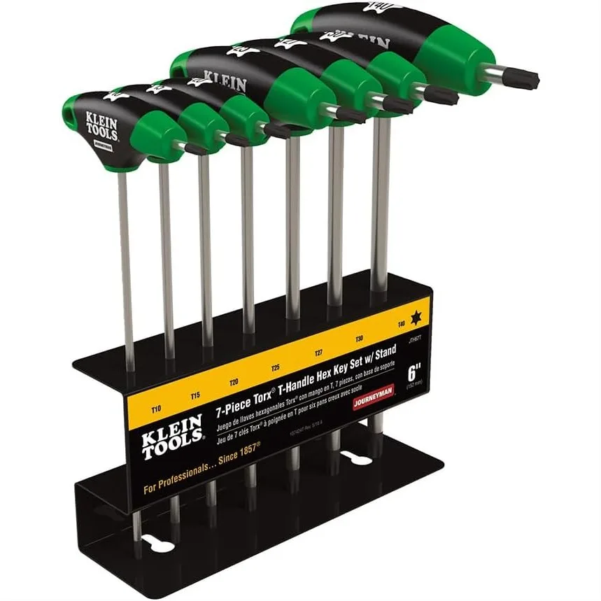 TORX T-Handle Hex Key Set with 6-Inch Blades, Stand Included, 7-Piece for High Torque Applications
TORX T-Handle Hex Key Set with 6-Inch Blades, Stand Included, 7-Piece for High Torque Applications