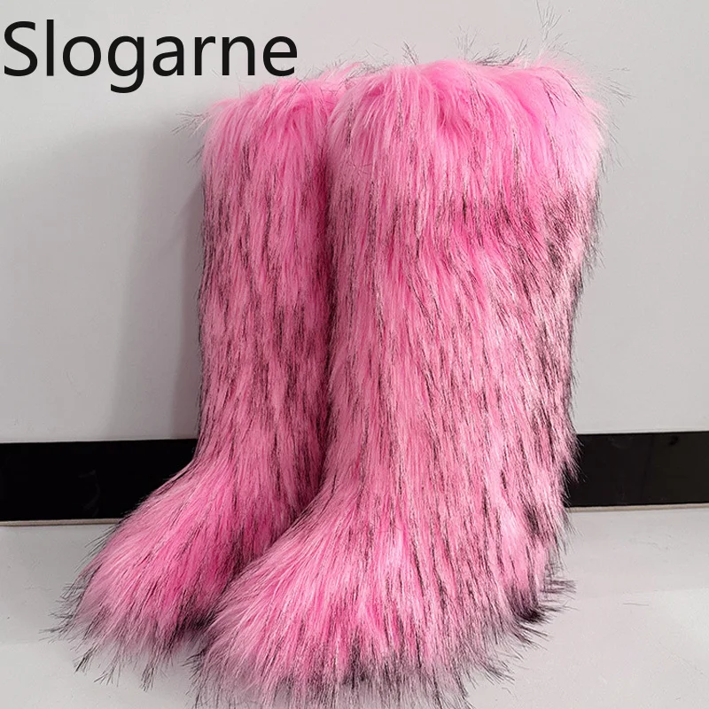 Sexy Over Knee Boots Women Winter Furry Faux Fur Snow Boots Ladies Above The Knee Raccoon Fur Boots Large Size Plush Warm Shoes
Sexy Over Knee Boots Women Winter Furry Faux Fur Snow Boots Ladies Above The Knee Raccoon Fur Boots Large Size Plush Warm Shoes