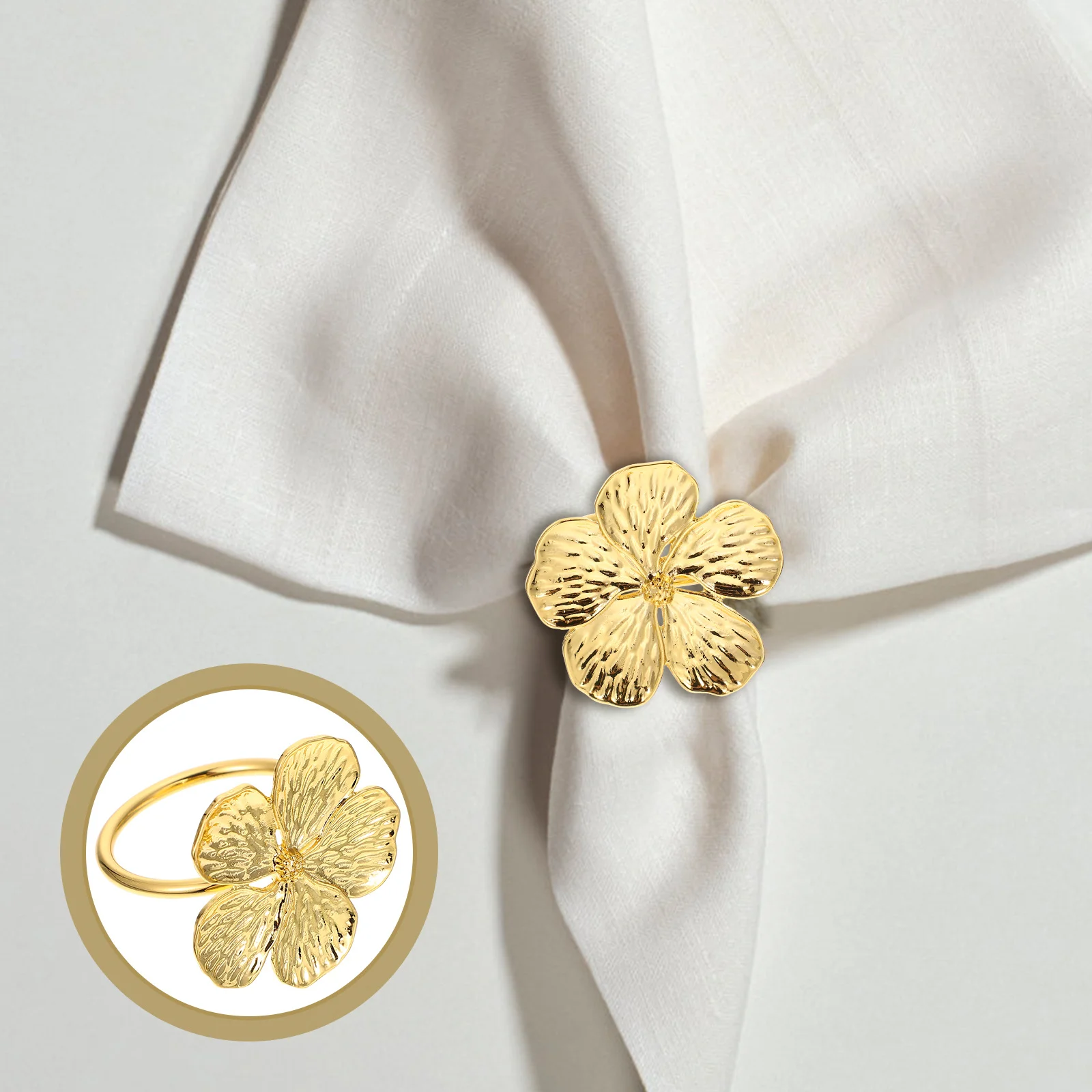 6Pcs Delicate Flower Napkin Rings Metal Napkin Buckle for Cloth Tissue Tableware Decoration Party Event Decor Holder
6Pcs Delicate Flower Napkin Rings Metal Napkin Buckle for Cloth Tissue Tableware Decoration Party Event Decor Holder