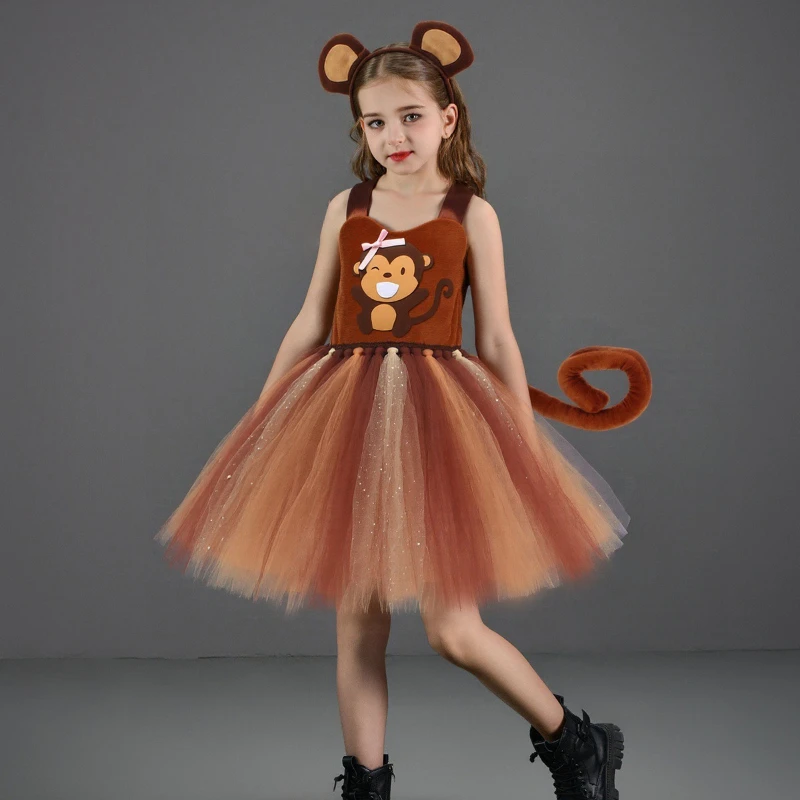 Baby Girls for Sparkly Brown Monkey Costumes Forest Tutu Dress Animal Halloween Outfits Children Birthday Carnival Clothes
Baby Girls for Sparkly Brown Monkey Costumes Forest Tutu Dress Animal Halloween Outfits Children Birthday Carnival Clothes