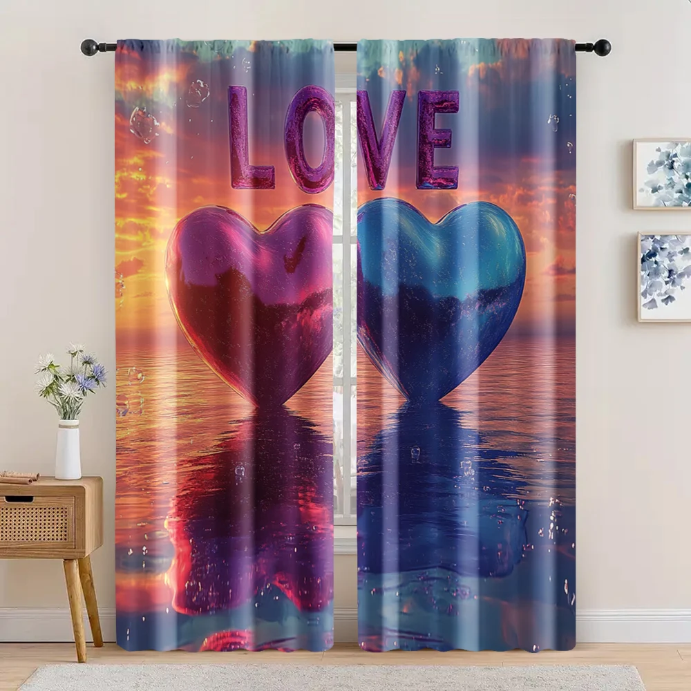 2pc, Window Treatment Curtains Romantic seaside heart shaped LOVE design Versatile Fabric,Without Electricity Holiday
2pc, Window Treatment Curtains Romantic seaside heart shaped LOVE design Versatile Fabric,Without Electricity Holiday