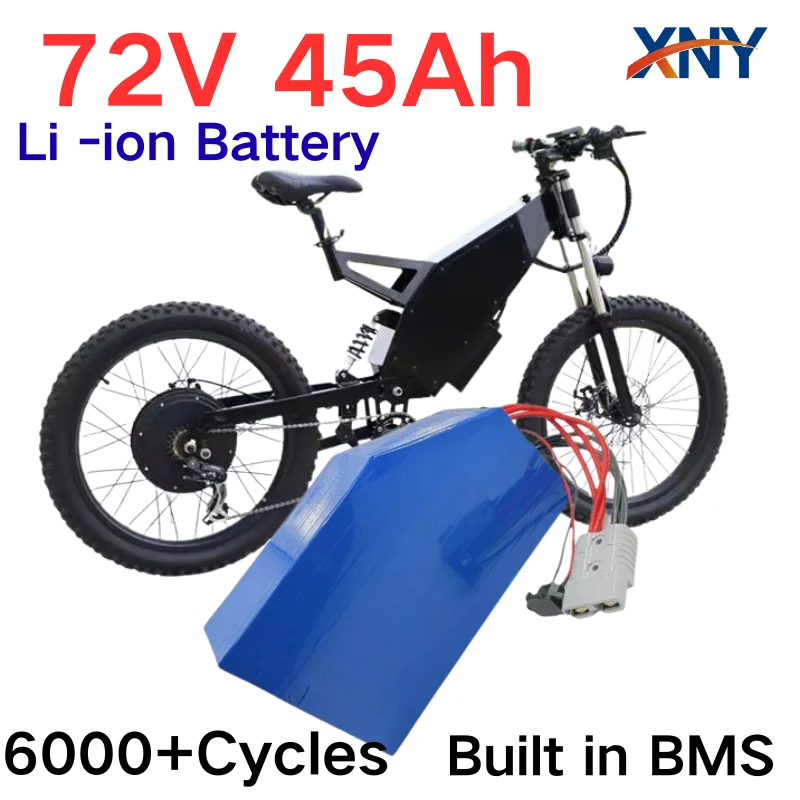 72V 45Ah Triangle Lithium-Ion Battery for Electric Scooter Motorcycle Mountain Bike with BMS 20S And 10A Fast Charger 5000W 6000
72V 45Ah Triangle Lithium-Ion Battery for Electric Scooter Motorcycle Mountain Bike with BMS 20S And 10A Fast Charger 5000W 6000