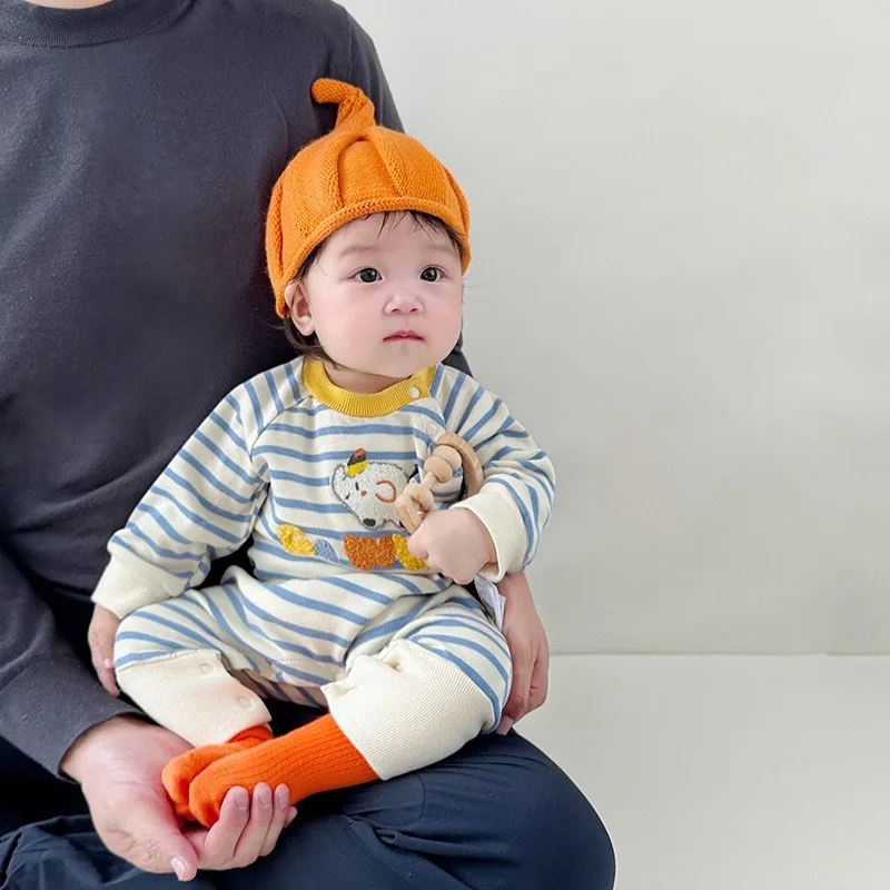 Disney Autumn New Baby Boy Korean Style Long Sleeve Cartoon Striped Romper Cotton Newborn Crawling Clothes 0-1 Years Bodysuits
Disney Autumn New Baby Boy Korean Style Long Sleeve Cartoon Striped Romper Cotton Newborn Crawling Clothes 0-1 Years Bodysuits
