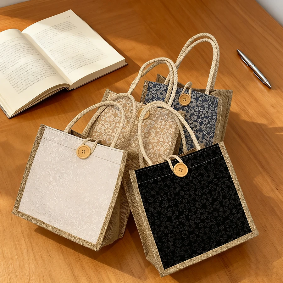 Handbag Linen Button Zipper Handbag Large Capacity Grocery Bag Women Tote Beach Organizer Portabje Shopping Bag Lunch Bag
Handbag Linen Button Zipper Handbag Large Capacity Grocery Bag Women Tote Beach Organizer Portabje Shopping Bag Lunch Bag