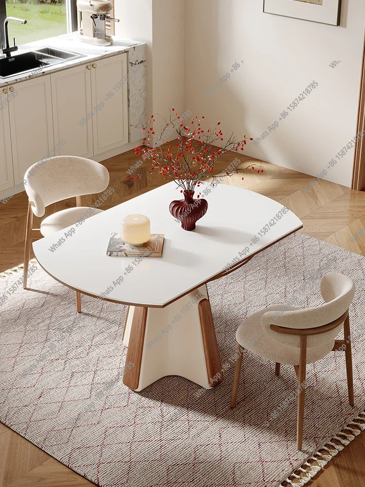 A63 New French square and round dual-purpose rock slab dining table household small retractable folding solid wood dining table
A63 New French square and round dual-purpose rock slab dining table household small retractable folding solid wood dining table