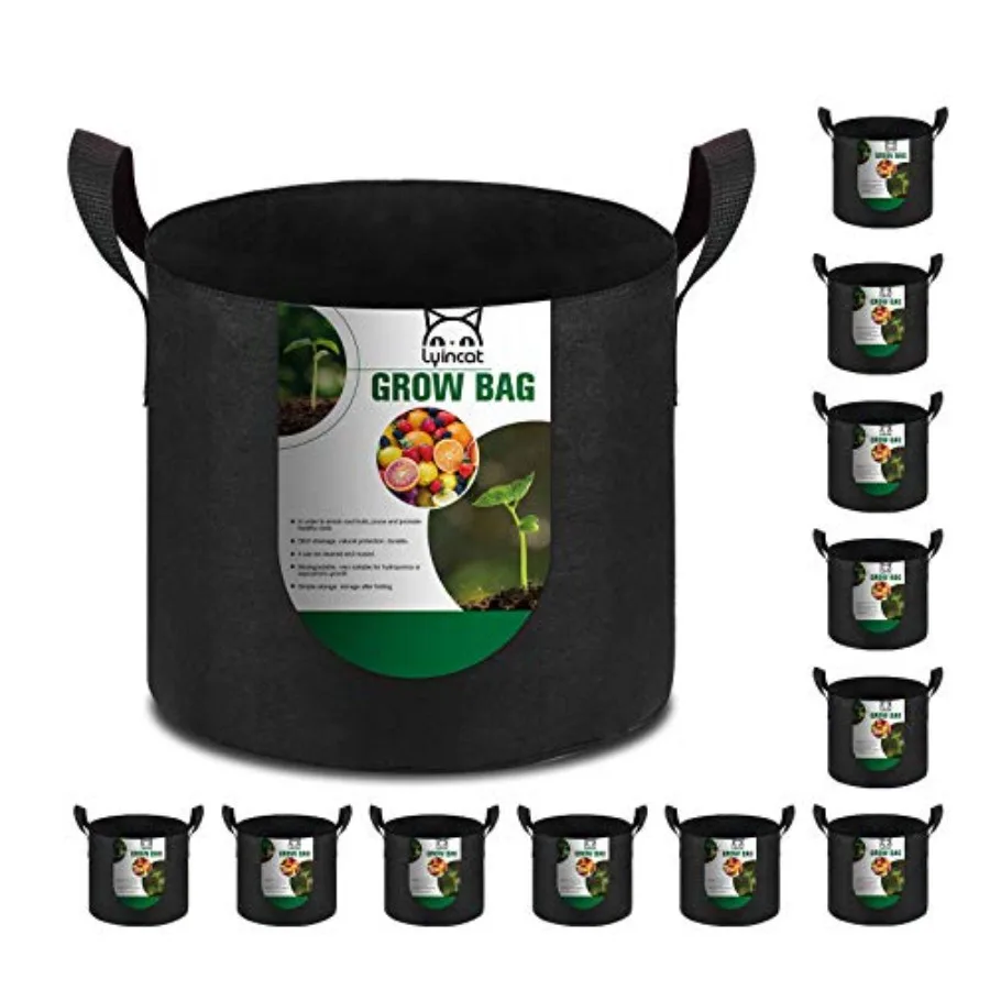 12-Pack 1 Grow Bags Heavy Duty Thickened Nonwoven Fabric Pots with Durable Handles
12-Pack 1 Grow Bags Heavy Duty Thickened Nonwoven Fabric Pots with Durable Handles