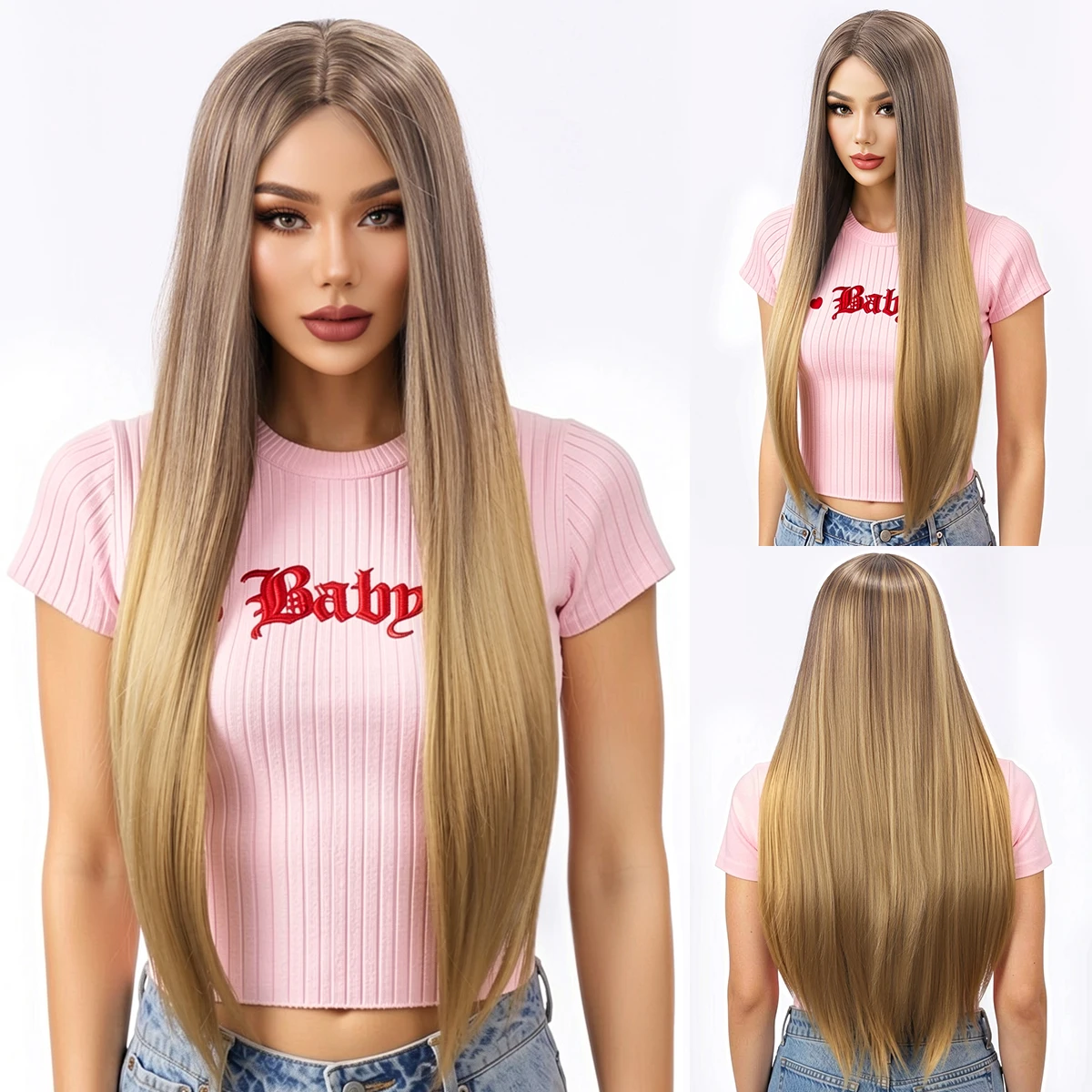 Long straight hair, golden brown, natural fashion, cross-border hot selling wig from Europe and America-Synthetic fiber wig
Long straight hair, golden brown, natural fashion, cross-border hot selling wig from Europe and America-Synthetic fiber wig