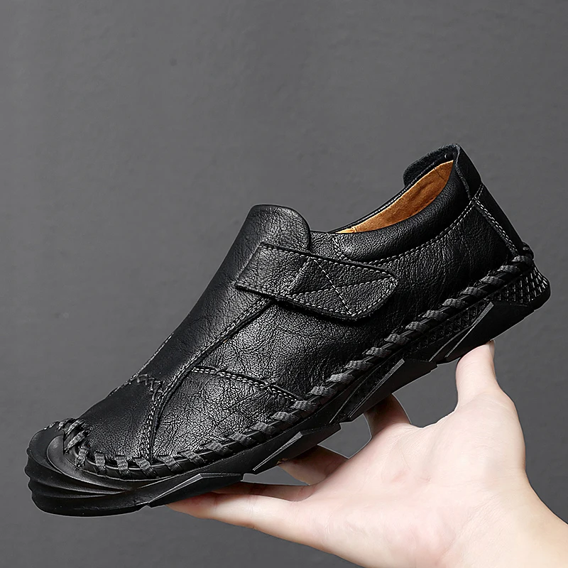 Men's Flat Casual Shoes Handmade Genuine Leather Men's Shoes Comfortable Loafers Breathable Outdoor Men Sneakers
Men's Flat Casual Shoes Handmade Genuine Leather Men's Shoes Comfortable Loafers Breathable Outdoor Men Sneakers